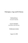 Bruns W., Gubeladze J.  Polytopes, rings, and K-theory