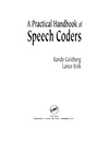 Goldberg R., Riek L.  A Practical Handbook of Speech Coders (Discrete Mathematics and Its Applications)