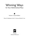 Berlekamp E., Conway J., Guy R.  Winning Ways for your mathematical plays