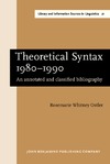 ed. KOERNER E.F  THEORETICAL SYNTAX 1980-1990