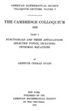 Evans G.  The Cambridge colloquium, 1916. functionals and their applications, selected topics, including integral equations