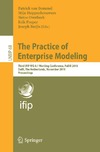 Bommel P., Hoppenbrouwers S., Overbeek S.  The Practice of Enterprise Modeling: Third IFIP WG 8.1 Working Conference, PoEM 2010, Delft, The Netherlands, Novermber 9-10, 2010, Proceedings (Lecture Notes in Business Information Processing)