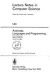 Nielsen M., Schmidt E.  Automata, Languages and Programming, 9 conf