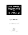 Walkenbach J.  Excel 2007 VBA Programming For Dummies