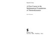 Owen D.  A First Course in the Mathematical Foundations of Thermodynamics (Undergraduate Texts in Mathematics)