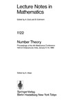 Alladi K.  Lecture Notes in Mathematics (1122). Number Theory