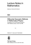 Garcia P.L. (ed.), Perez-Rendon A. (ed.)  Lecture Notes in Mathematics (1251). Differential geometric methods in mathematical physics