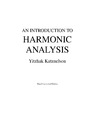 Katznelson Y.  An Introduction To Harmonic Analysis