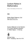 Patterson W.  Iterative Methods for the Solution of a Linear Operator Equation in Hilbert Space. A Survey