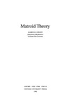 James G. Oxley  Matroid Theory (Oxford Science Publications) (Oxford Graduate Texts in Mathematics)