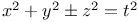 $x^{2}+y^{2}\pm z^{2}=t^{2}$