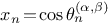 $x_n\!=\!\cos\theta_n^{(\alpha,\beta)}$