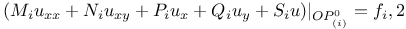 $\begin{equation*} (M_iu_{xx}+N_iu_{xy}+P_iu_x+Q_iu_y+S_iu)|_{OP^0_{\varkappa(i)}} = f_i, \tag{2} \end{equation*}$