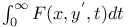 $\int_0^\infty F(x,y^{'},t)dt$