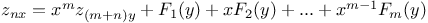 $z_{nx}=x^{m}z_{(m+n)y}+F_{1}(y)+xF_{2}(y)+...+x^{m-1}F_{m}(y)$